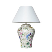 Lampe de Table en céramique motif oiseau et fleurs, porcelaine chinoise, grand Vase, produit de luxe, vente en gros,
