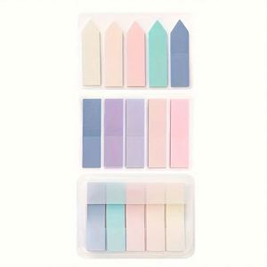 3PCs Multi-Color Gradient Self-adhesive Sticky <b>Bookmark</b> Label Memo Pads Set Arrow/Rectangular Shapes for Office/Study Storage - Product Image 1