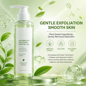 Nettoyant <span class=keywords><strong>visage</strong></span> exfoliant doux et naturel pour peaux mortes, gel aqua peeling LHA au thé vert pour pores profonds - Product Image 1