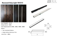 Vitrin Aydınlatması için Gömme LED Alüminyum Profil, 14mm Oluklu Yumuşak Doğrusal Işıklı Vitrin Rafları YB1015-22