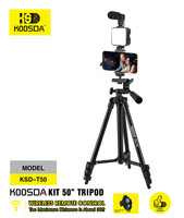 Kit de Vlogging pour Smartphone KSD-T50, Équipement d'Enregistrement Vidéo avec Trépied, Microphone et Lumière LED pour Téléphone, Ensemble YouTube
