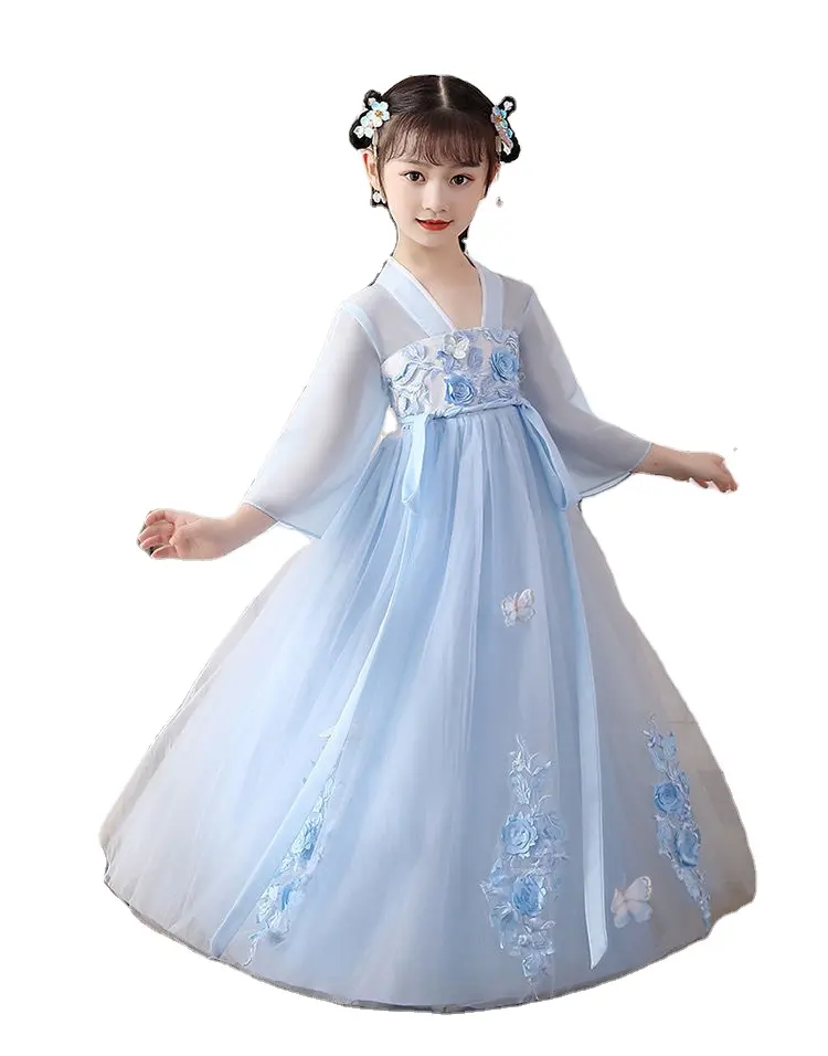 Girls summer dress children's dress summer little girl ancient costume super fairy Chinese style Tang suit