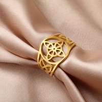 Bague en acier inoxydable avec nœud de sorcière pour femmes et hommes, bagues de doigt, sorcellerie, Wicca, Triquetra, nœud celtique, amulette de protection, bijoux