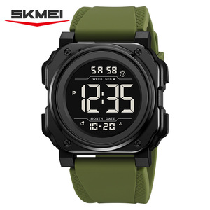 Skmei Men's <b>Digital</b> Watch 50m Waterproof Silicone Strap Large Screen Alarm <b>Clock</b> Sport Watch - Product Image 5