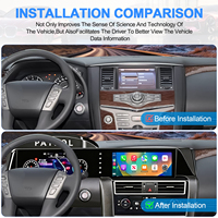 Navihua Nouveau Design 24.6'' Autoradio Android GPS DSP Multimédia Carplay Unité de Tableau de Bord Numérique pour Nissan Patrol Y62 QX80 2012-2021