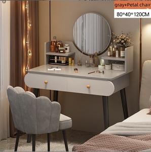 Modern Minimalist <strong>Dressing</strong> <strong>Table</strong> with Mirror and Storage for <strong>Small</strong> Bedrooms - Product Image 5