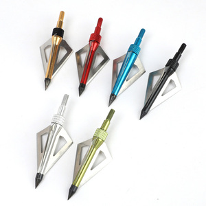 Têtes larges de tir à l'arc en carbone et en aluminium chinois JWAH-13 100 têtes de flèche de chasse en Grain matériel de pointe en acier pour le tir à l'arc - Product Image 2