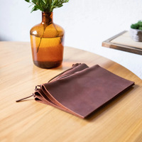 Porte-menu personnalisé en cuir véritable B5 pour café, bar, restaurant, couverture de menu en cuir de vachette vintage, livres de menus en cuir