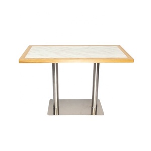 (SP-RT163) de style Antique de <span class=keywords><strong>haute</strong></span> qualité en métal de forme carrée jambe restaurant tables en <span class=keywords><strong>bois</strong></span> massif <span class=keywords><strong>table</strong></span> de restaurant - Product Image 5