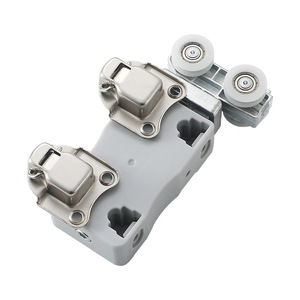 Yaochan <b>Wardrobe</b> Folding Door <b>Hardware</b> Aluminum Alloy Double Damper Track Ceiling Mount Sliding Door Accessories - Product Image 5