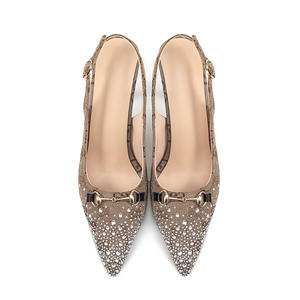 Support OEM&ODM Logo Custom Fashion Pumps Rhinestone Pointed Toe Sandals Bright Stylish for Ladies Heels Women <b>Shoes</b> - Product Image 3