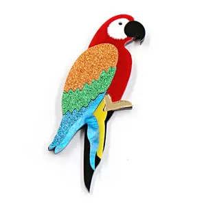 BHS065BH1040 New Design Parrot Women Jewelry Handmade Colorful Bird Brooch Children Wedding Party Acrylic