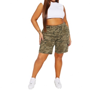SL Custom Logo Sexy Breathable High Waist Distressed Camouflage Tactical Cargo <b>Shorts</b> - Product Image 5