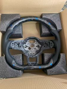   Volante Deportivo de Fibra de Carbono con Alambre Negro y Dorado Forjado <span class=keywords><strong>GTI</strong></span>, Piezas de Mejora Modificadas para Golf MK7 MK8 - Product Image 2