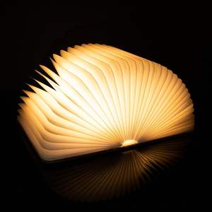 Lámpara de Lectura LED Inteligente con Cubierta de Madera Recargable por USB, Plegable, para Decoración del Hogar, Escritorio, Regalo - Product Image 5