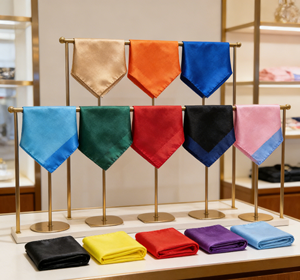 Pochette de costume en satin de polyester doux, couleur unie, pour mariage, affaires, accessoire de costume formel pour hommes, vente en gros - Product Image 5
