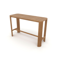 Ensemble de table de bar d'extérieur de luxe naturel avec chaises de bar en bois tressé, hauteur comptoir, mobilier de patio pour villa, complexe hôtelier, jardin