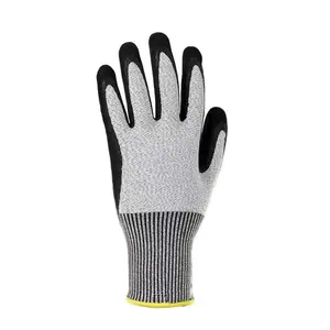 China Großhandel wasserdichte hitze beständige Anti-Schnitt-Handschuhe mit PVC gepunktet auf Lager Lieferanten 5 schnitt feste Handschuhe