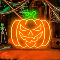Guirlande de lanternes LED citrouille et lune pour Halloween, accessoires de photographie, décoration d'ambiance d'horreur pour bar, lumières colorées à intensité variable