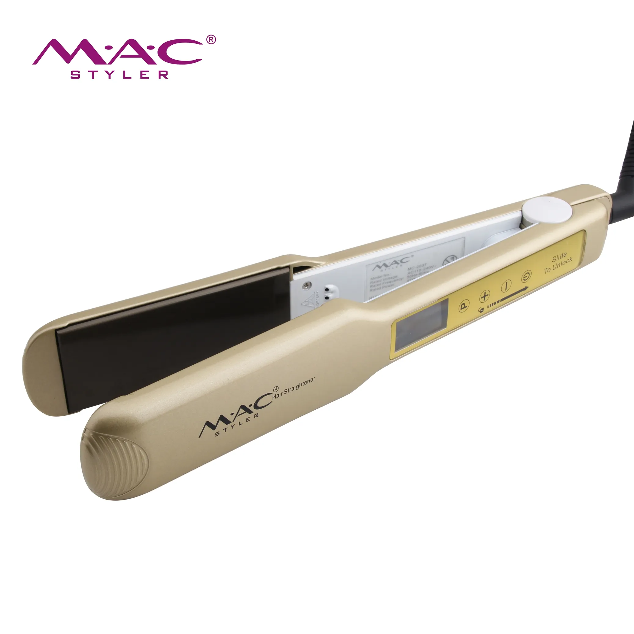 Long Lasting Care Titanium Flat Iron Touch Screen Professional Straightening 450F Fast Heat LCD Display Hair Straightener