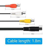 Mini-DIN 9-Pin Stecker auf 3 RCA Stecker AV-Verbindungskabel