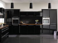 Meubles de cuisine modernes haut de gamme : armoires murales en bois pour rangement, design de garde-manger autoportant, armoires de cuisine bleues