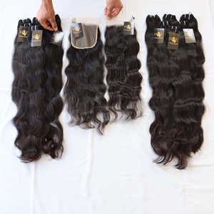 Tissage en lot brésilien naturel avec fermeture frontale, cheveux vierges et bruts, avec cuticules alignées, vison 100% - Product Image 2