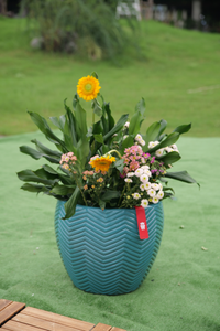 Jardinière en céramique créative avec trou de drainage, design abstrait écologique, décoration intérieure et extérieure, pot pour patio - Product Image 6