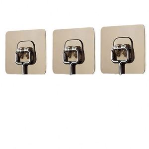 Strong Adhesive Stainless Steel Wire Hook for Door Clothes Bathroom Kitchen Living Room <b>Wall</b>-<b>Nail</b> Free and Leather Material - Product Image 4