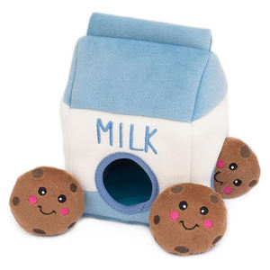 Juego de Juguetes de Peluche Interactivos de Algodón de la Mejor Calidad para Perros, Personalizado para Jugar al Escondite con Rompecabezas Sonoro con Forma de Cartones de Leche - Food Buddies Pets - Product Image 3