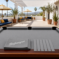 Tissu de billard de remplacement bleu tournoi, 6 bandes de coussin prédécoupées, rail en acajou Pearl Sight