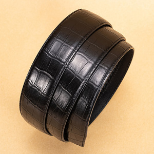 Bordo di <span class=keywords><strong>piume</strong></span> in pelle conciata al vegetale <span class=keywords><strong>con</strong></span> motivo a coccodrillo cinturino da cintura all'ingrosso <span class=keywords><strong>con</strong></span> strato superiore in vacchetta <span class=keywords><strong>con</strong></span> il foro del coltello del corpo della cintura - Product Image 6