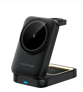 Produk tren 2025 pengisi daya nirkabel magnetik lipat 3 <span class=keywords><strong>in</strong></span> 1 untuk ponsel gadget pintar baru untuk pengisian daya multi-perangkat - Product Image 1