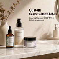 Étiquettes de bouteilles en vinyle imperméables personnalisées en gros, laminées mat, impression couleur CMYK, autocollants adhésifs pour soins de la peau