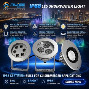 Lumières LED sous-marines pour piscine, en acier inoxydable 316L, RGB, 18W, DC24V, basse tension, qualité <span class=keywords><strong>marine</strong></span>, à changement de couleur, pour <span class=keywords><strong>extérieur</strong></span> - Product Image 2