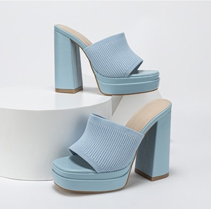 Zapatillas <span class=keywords><strong>de</strong></span> tacón alto para <span class=keywords><strong>mujer</strong></span> Primavera Verano impermeable pasarela Mesa tejida moda gran tamaño explosiones <span class=keywords><strong>zapatos</strong></span> <span class=keywords><strong>de</strong></span> tacón alto - Product Image 1