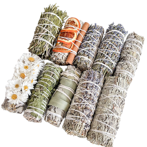 Cône d'encens de 4 pouces en sauge blanche naturelle et Palo Santo, bâtonnets de sauge de Californie, lot de purification en bois - Product Image 1