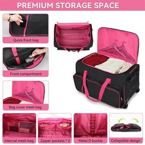 Borsa <span class=keywords><strong>da</strong></span> ballo con ruote in tessuto Oxford all'ingrosso per fabbriche, con porta abiti, borsa <span class=keywords><strong>da</strong></span> <span class=keywords><strong>viaggio</strong></span> per costumi, borsa <span class=keywords><strong>da</strong></span> <span class=keywords><strong>viaggio</strong></span> con ruote per ballerini - Product Image 3