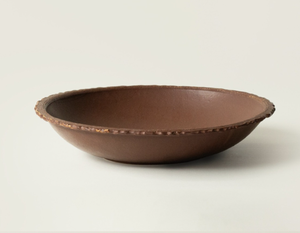 Matte Dark Brown Stoneware Bowls, Textured Rim High-Design Ceramic <b>Dinnerware</b> for Home & Restaurant - Product Image 3