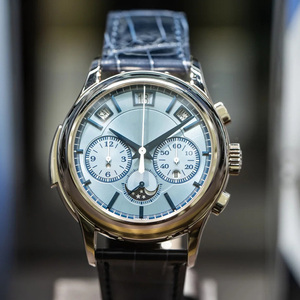 Orologio al quarzo 2025 da uomo cassa in lega quadrante in vetro secondo minuto a <span class=keywords><strong>mano</strong></span> decorazioni in fase lunare 40mm alla moda in pelle - Product Image 3