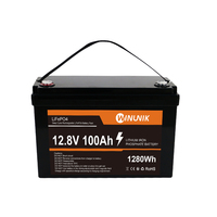 Paquete de Baterías de Litio LiFePO4 de 12.8V 100Ah, Impermeable, con Más de 6000 Ciclos, Portátil, para Yate, Vehículo Todoterreno, Energía Solar