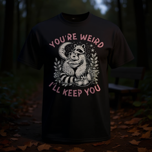 Sei strano, ma ti adorerò - T-shirt con procione e opossum per San Valentino - Product Image 3