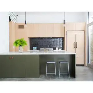 Lussuoso Top-Hang mobile da cucina basso appartamento di lusso MFC/ MDF/compensato mobili per la casa mobile da cucina