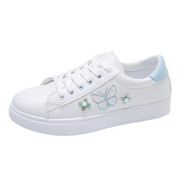 Chaussures de marche décontractées blanches à lacets pour femmes baskets antidérapantes pour filles à la mode 16-17 ans avec amorti et anti-odeur