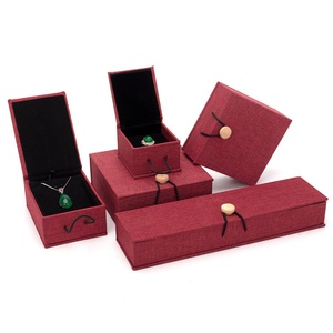 Traditional Style Linen Jewelry Boxes with Custom Logo - Product Image 3