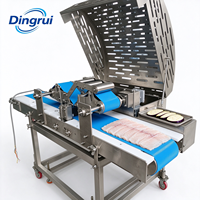 Machine à trancher horizontale à double canal de qualité alimentaire pour filets de poulet, steaks de bœuf, aubergines et filets de poisson
