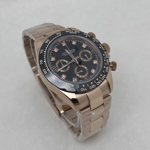 Nuevo Reloj Cronógrafo de Cuarzo para Hombre de 39 mm en Tono Oro Rosa con Movimiento VK63 - Product Image 4