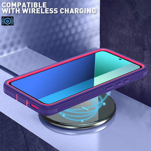 Housse de téléphone portable quatre-en-un avec clip Housse robuste antichoc <span class=keywords><strong>Defender</strong></span> Robot pour Redmi Note 13 4G Smartphones - Product Image 6