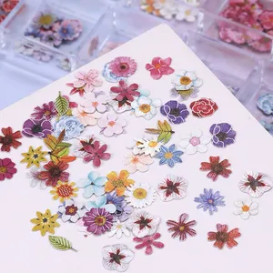 12 Rejillas de Adornos de Uñas con Flores 3D Coloridas, Ultrafinas, de Resina y Pulpa de Madera, Pequeñas Margaritas, Accesorios de Decoración para Manicura DIY - Product Image 2