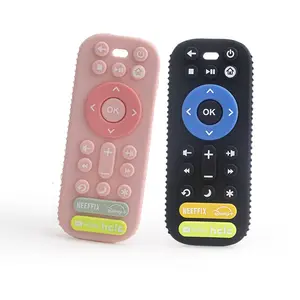 Tv sensoris anak-anak, mainan gigitan bentuk Remote Control untuk Orok 0-6 bulan